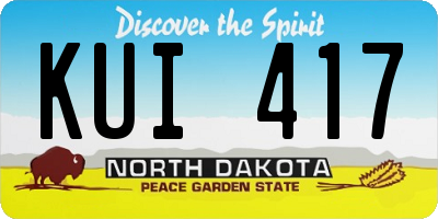 ND license plate KUI417