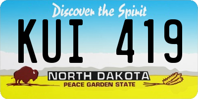 ND license plate KUI419