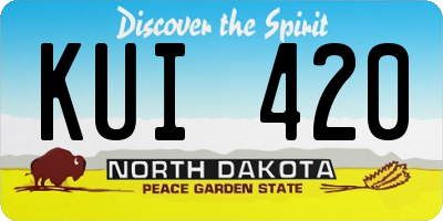 ND license plate KUI420