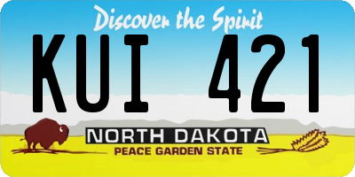 ND license plate KUI421