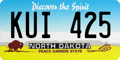 ND license plate KUI425