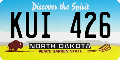 ND license plate KUI426