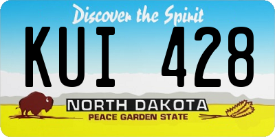 ND license plate KUI428