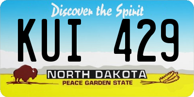 ND license plate KUI429