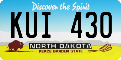 ND license plate KUI430