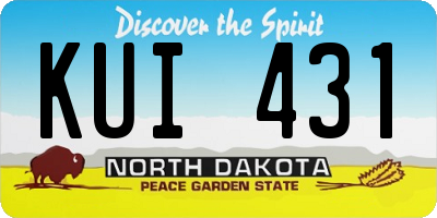 ND license plate KUI431
