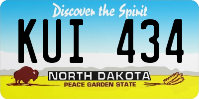 ND license plate KUI434