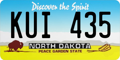 ND license plate KUI435