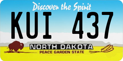 ND license plate KUI437