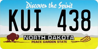 ND license plate KUI438