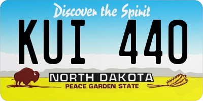 ND license plate KUI440