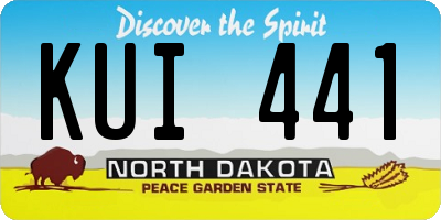 ND license plate KUI441