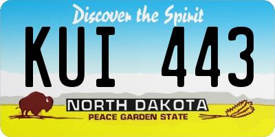ND license plate KUI443