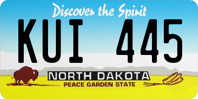 ND license plate KUI445