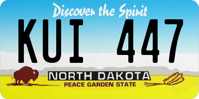 ND license plate KUI447