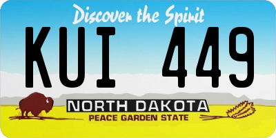 ND license plate KUI449
