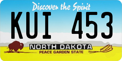 ND license plate KUI453