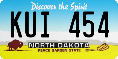 ND license plate KUI454