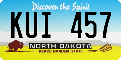ND license plate KUI457
