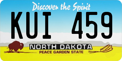 ND license plate KUI459