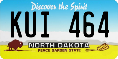ND license plate KUI464