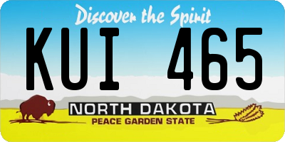 ND license plate KUI465