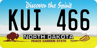 ND license plate KUI466
