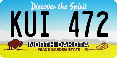 ND license plate KUI472