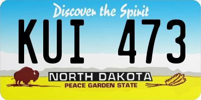 ND license plate KUI473