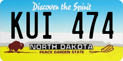 ND license plate KUI474