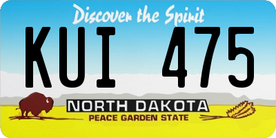 ND license plate KUI475