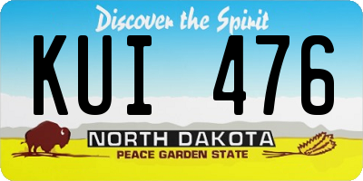 ND license plate KUI476
