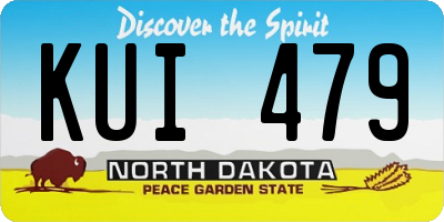 ND license plate KUI479