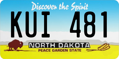 ND license plate KUI481