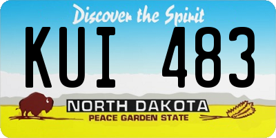 ND license plate KUI483
