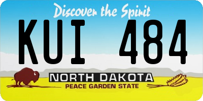 ND license plate KUI484