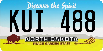 ND license plate KUI488