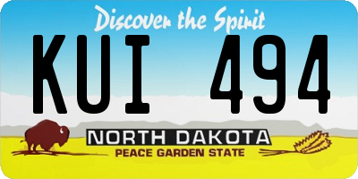 ND license plate KUI494