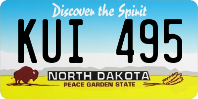 ND license plate KUI495