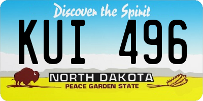 ND license plate KUI496