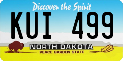 ND license plate KUI499