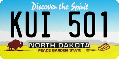 ND license plate KUI501