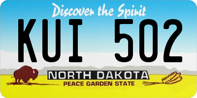ND license plate KUI502
