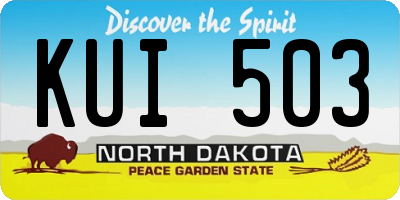 ND license plate KUI503