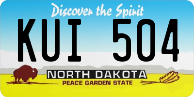 ND license plate KUI504