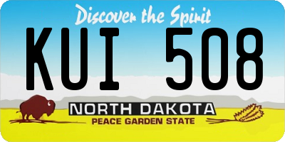 ND license plate KUI508
