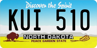 ND license plate KUI510