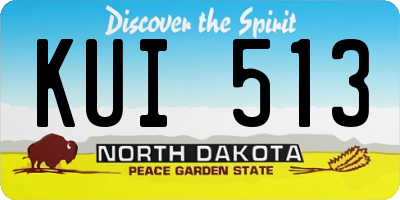 ND license plate KUI513