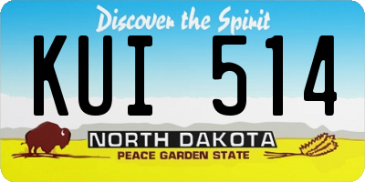 ND license plate KUI514