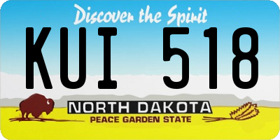 ND license plate KUI518